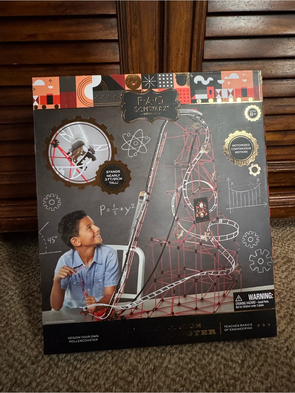 FAO Schwarz Red and Black STEM Roller Coaster Building Set